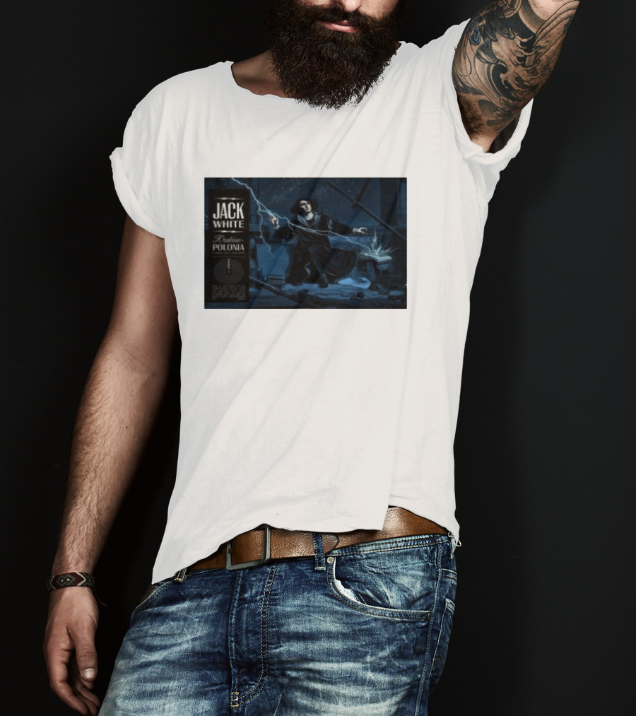 Jack White Kraków Polonia Tour June 2 2026 With Lightning And Figure T-Shirt