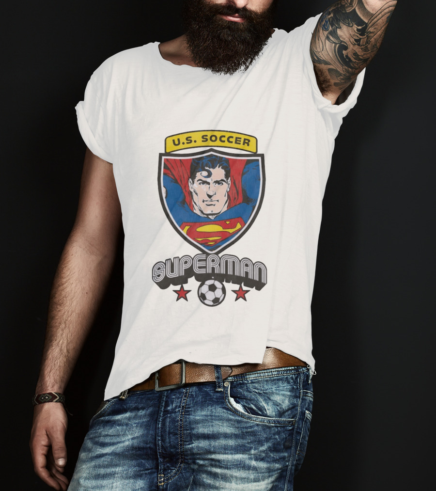 Superman U.S. Soccer Shield Soccer Ball Iconic Crest T-Shirt