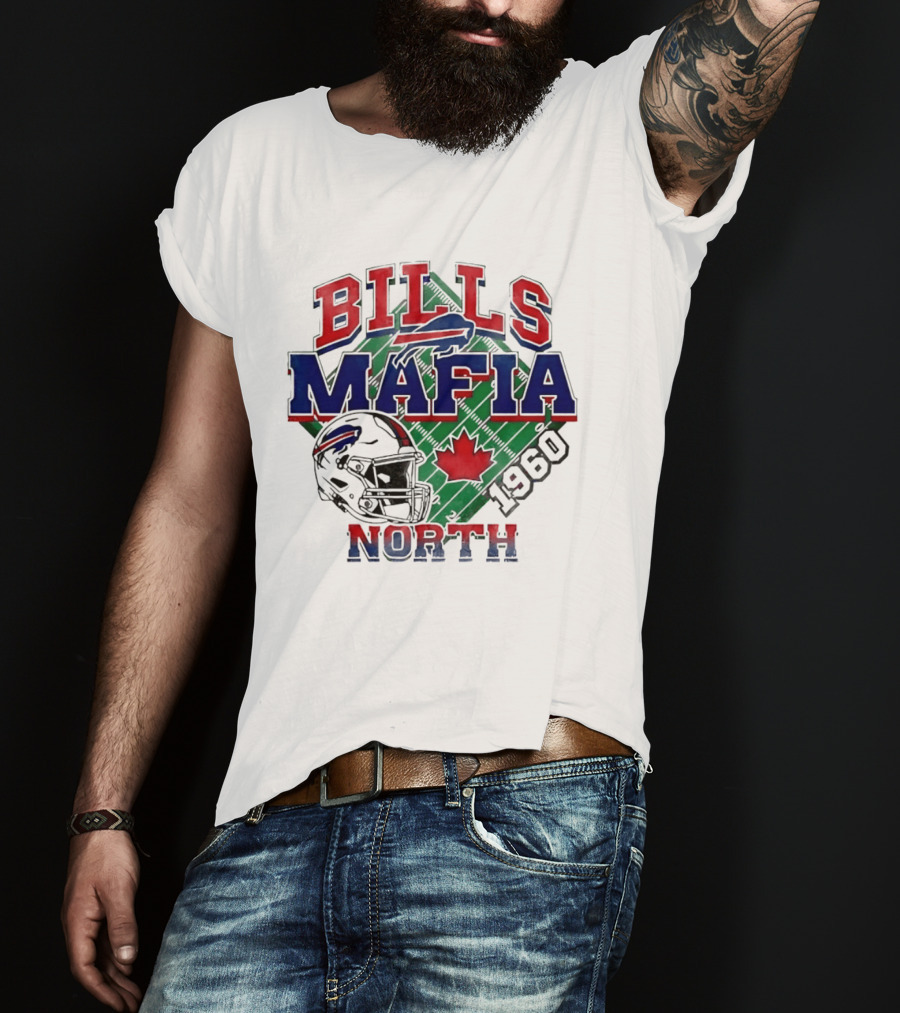 Bills Mafia North 1960 Helmet Maple Leaf T-Shirt