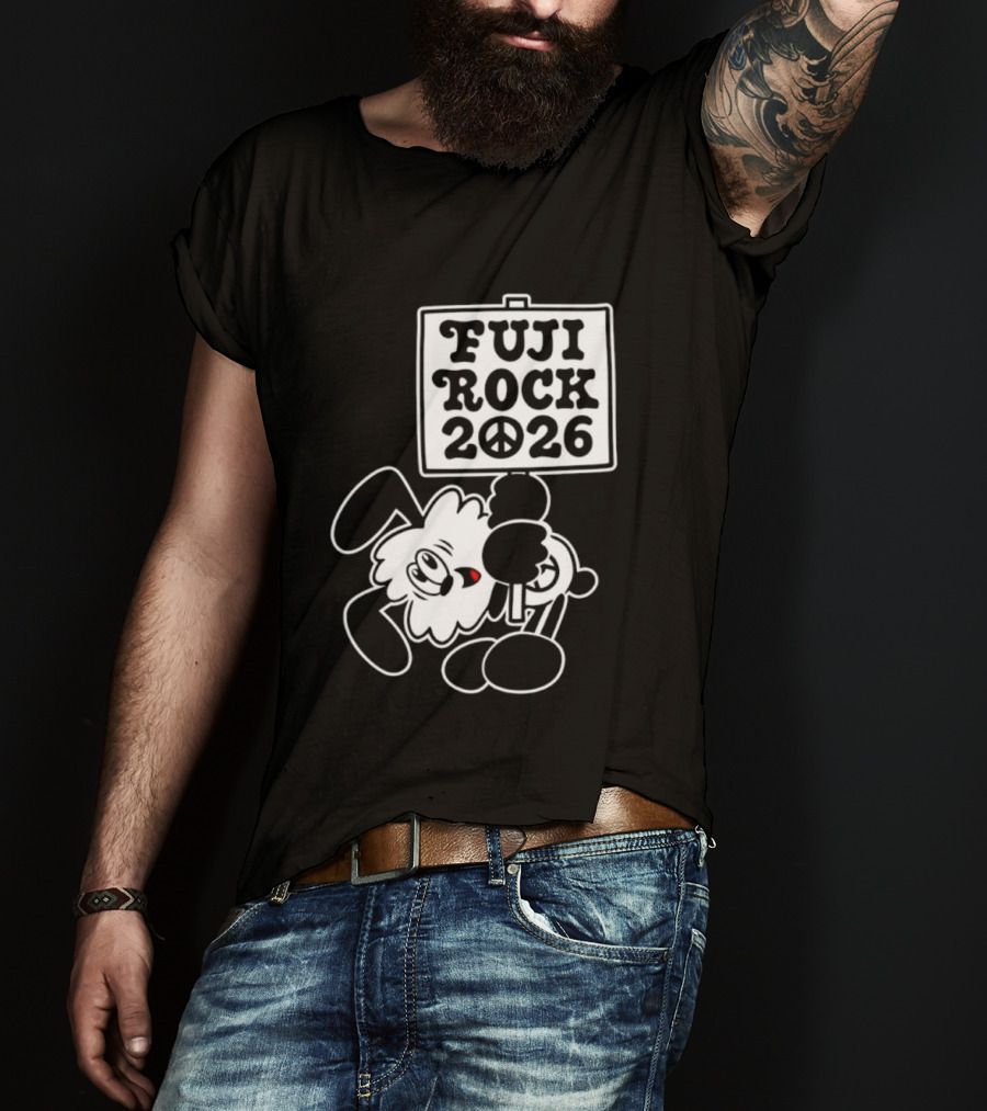 Fuji Rock 2026 Peace Sign Cartoon T-Shirt