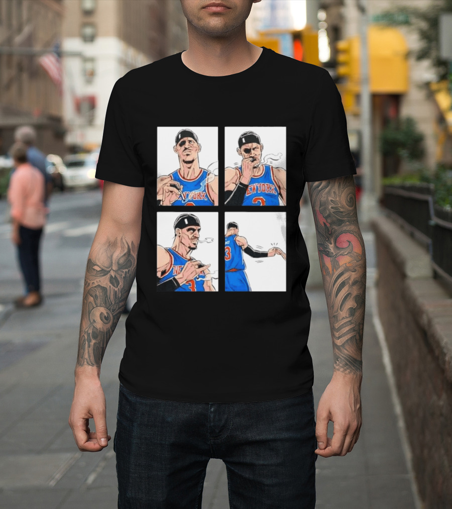 New York Knicks Number 3 Smoking Gesture Josh Hart Moment T-Shirt