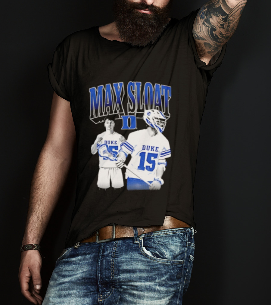 Max Sloat Duke Blue Devils Lacrosse Number 15 Sports Fan Gear T-Shirt