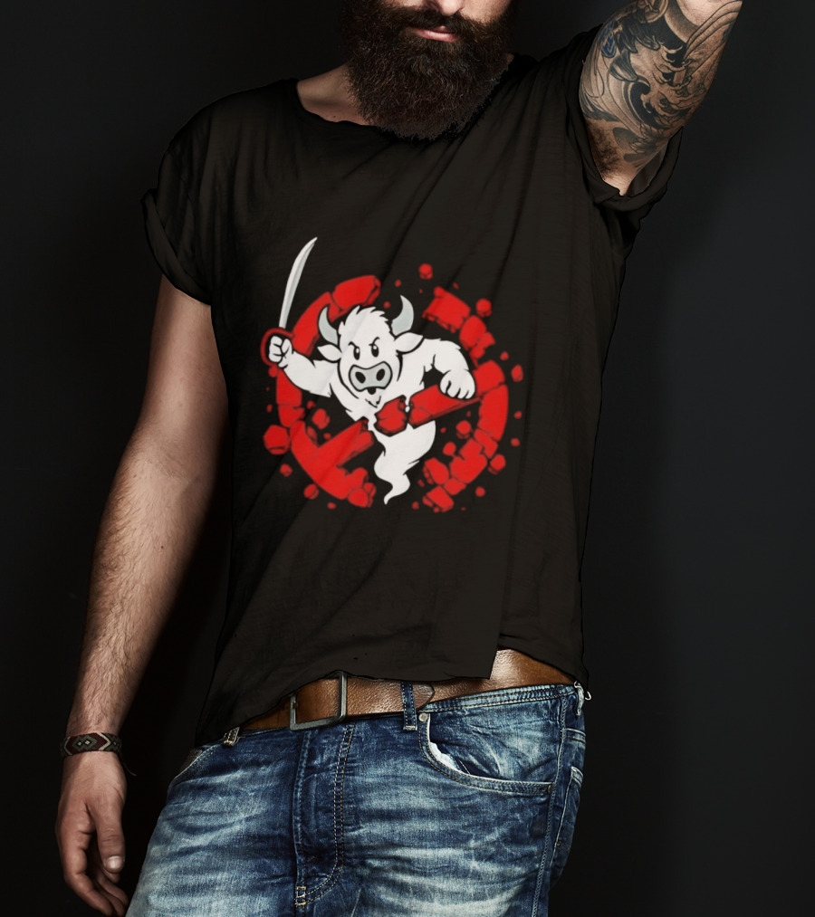 Buffalo Ghostbusters Crossed Out Ghost Red Circle T-Shirt