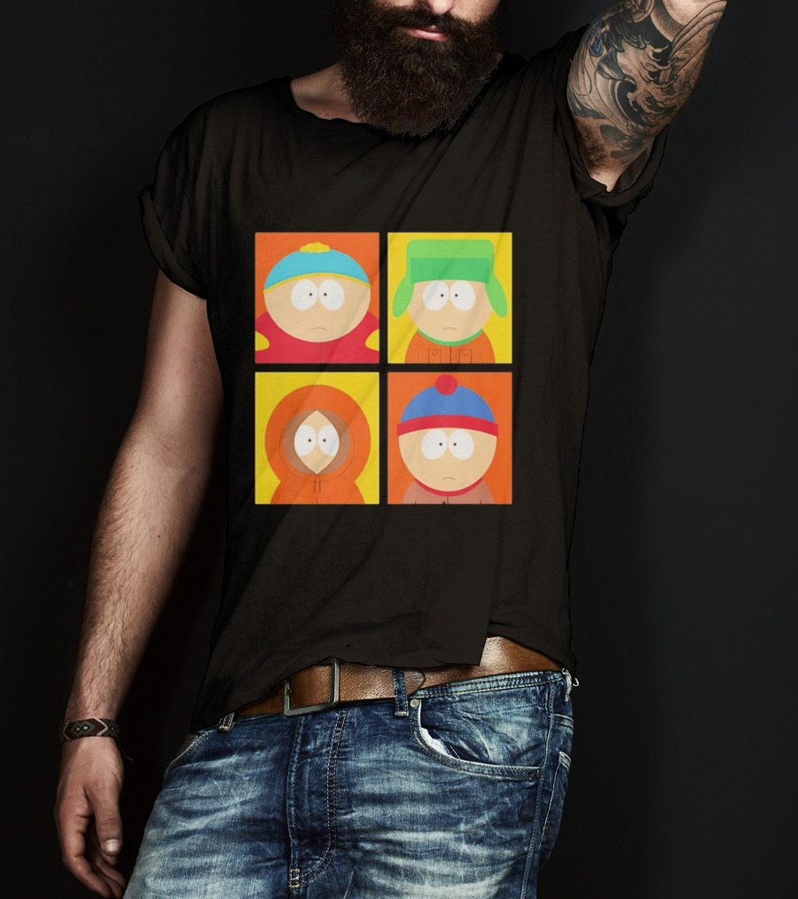 South Park Characters Cartman Kyle Kenny Stan Pop Blocks T-Shirt