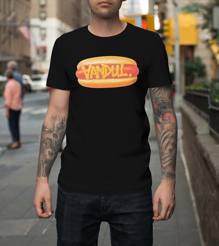Vandul Mustard Hot Dog Bold Typeface T-Shirt