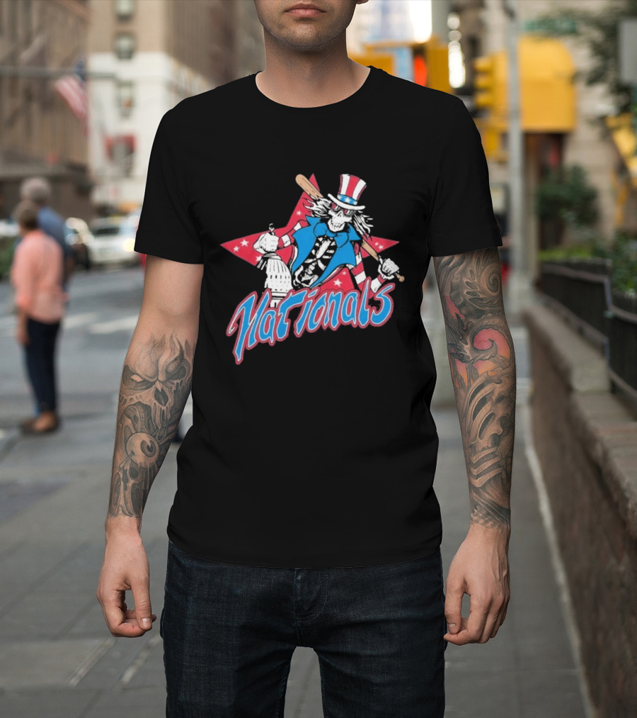 Washington Nationals Grateful Dead Uncle Sam Star Baseball Collaboration T-Shirt