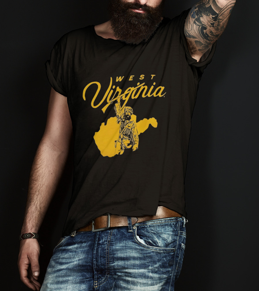 West Virginia Mountaineers State Outline Mountaineer T-Shirt