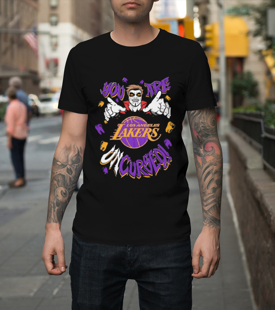WWE Los Angeles Lakers You Are Uncursed Danhausen Collaboration T-Shirt