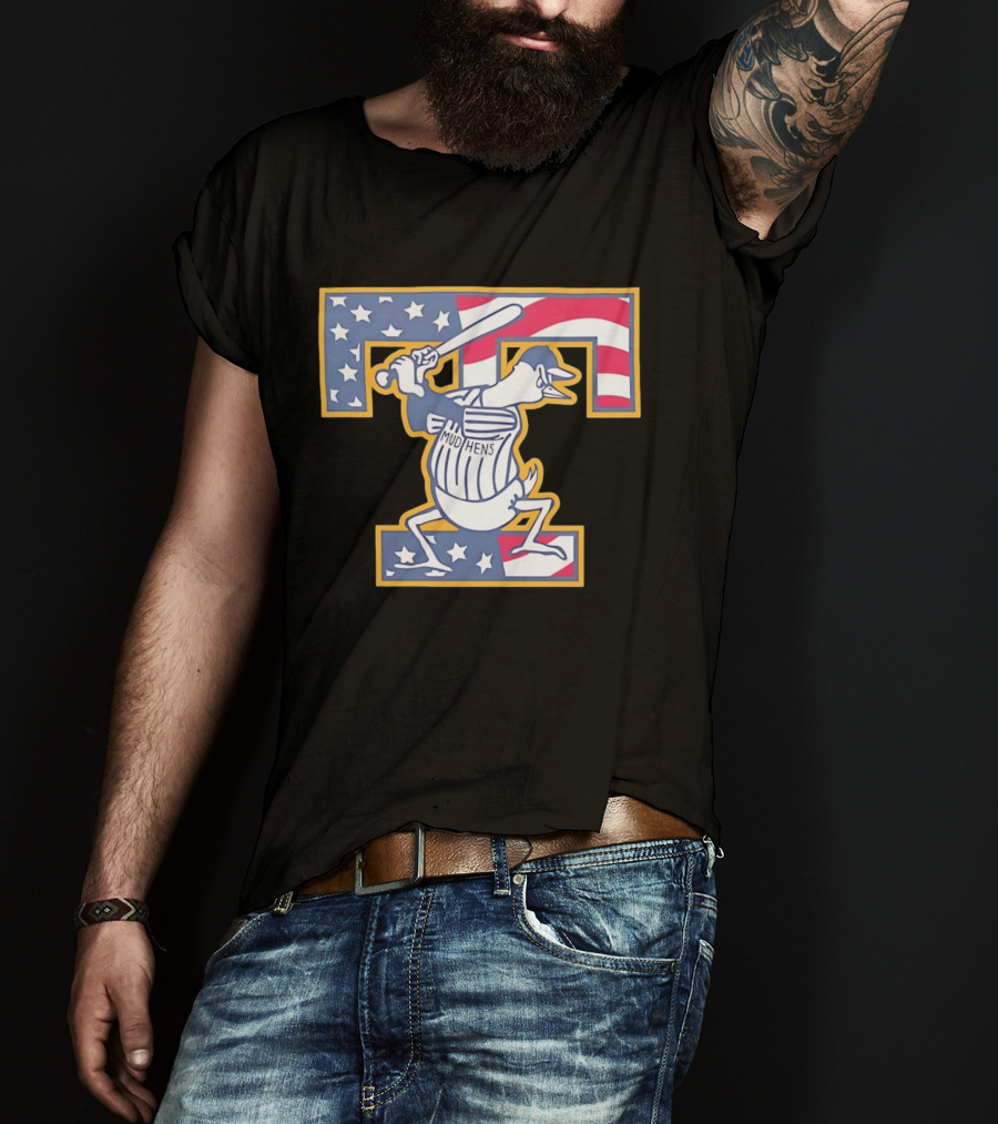 Toledo Mud Hens Muddy Stars And Stripes American Baseball T-Shirt