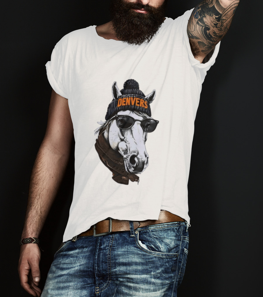 Denvers Horse With Hat Sunglasses And Scarf T-Shirt