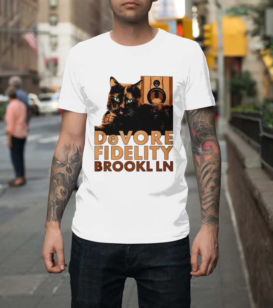 DeVore Fidelity Brooklyn Cat Speaker T-Shirt