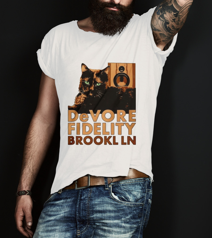 DeVore Fidelity Brooklyn Cat Speaker T-Shirt