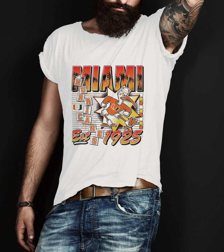 Miami Hurricanes Est 1925 Vintage Burst U Logo Ducks T-Shirt