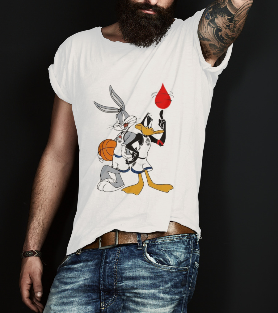 Looney Tunes Bugs Bunny Daffy Duck Tune Squad Basketball Spin T-Shirt