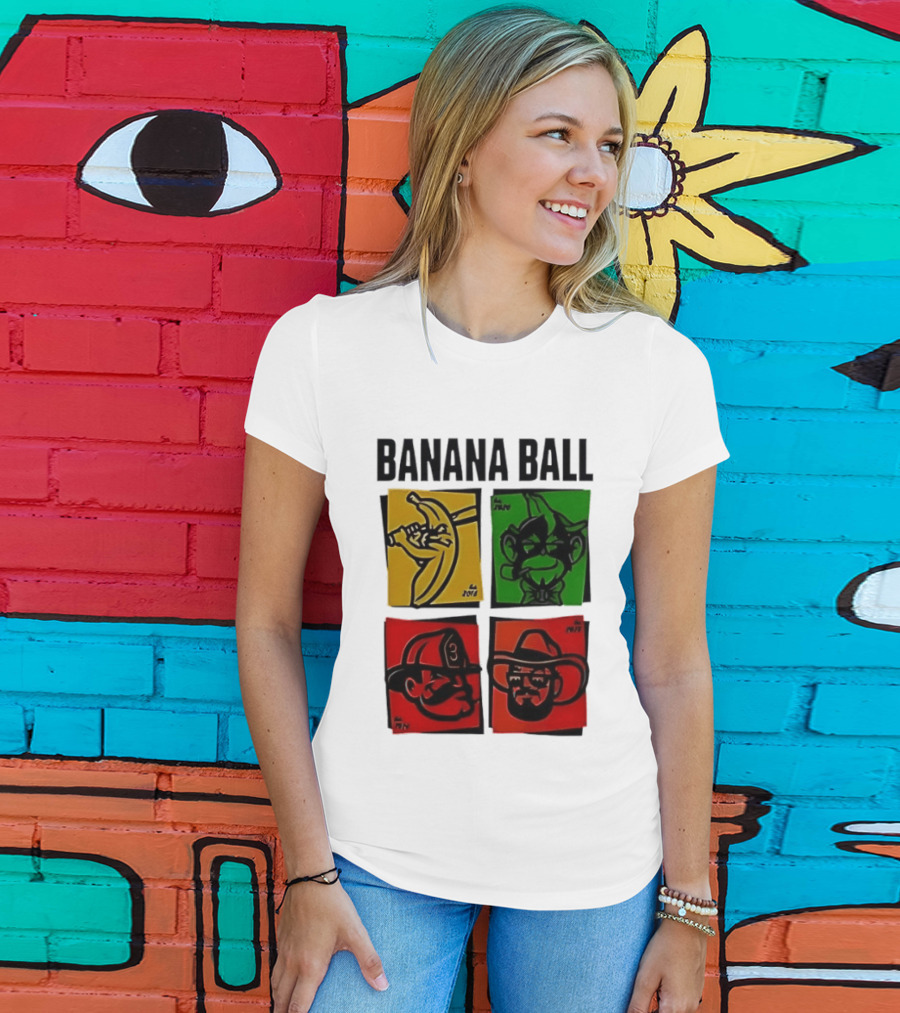 Savannah Bananas Baseball Banana Ball Colorful Character Blocks T-Shirt