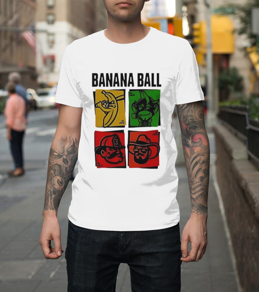 Savannah Bananas Baseball Banana Ball Colorful Character Blocks T-Shirt
