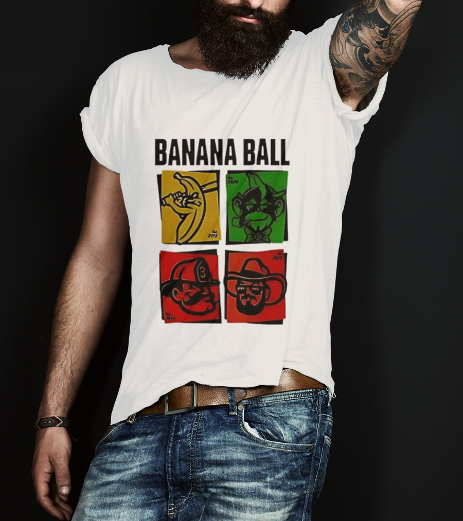 Savannah Bananas Baseball Banana Ball Colorful Character Blocks T-Shirt