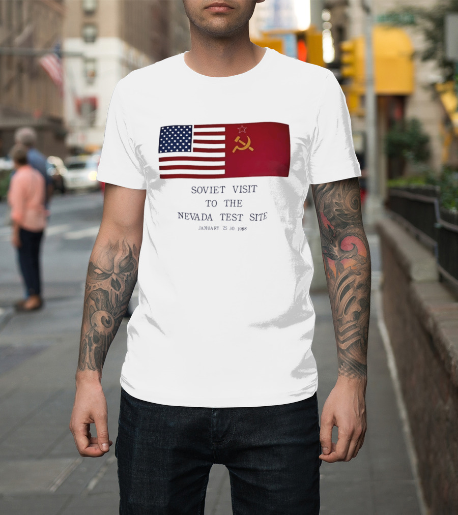 Soviet Visit To The Nevada Test Site January 28 1988 Flag T-Shirt