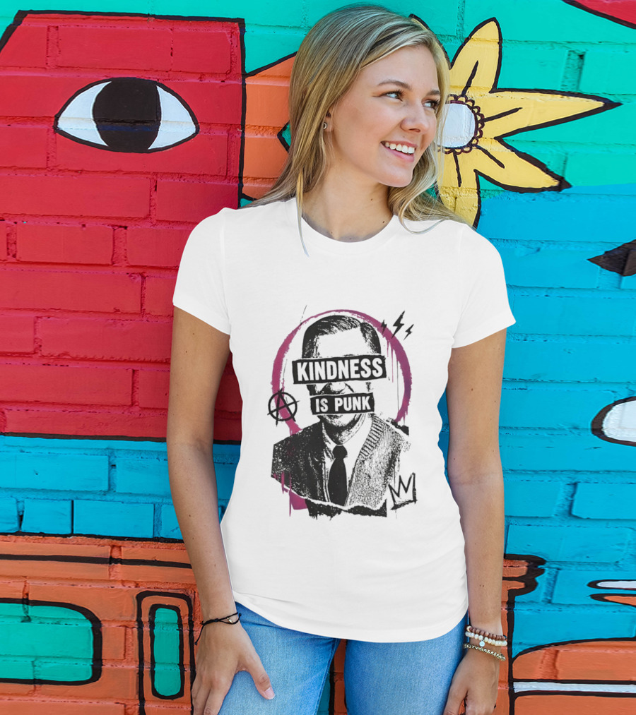 Fred Rogers Kindness Is Punk Anarchy Crown Lightning Bolt T-Shirt