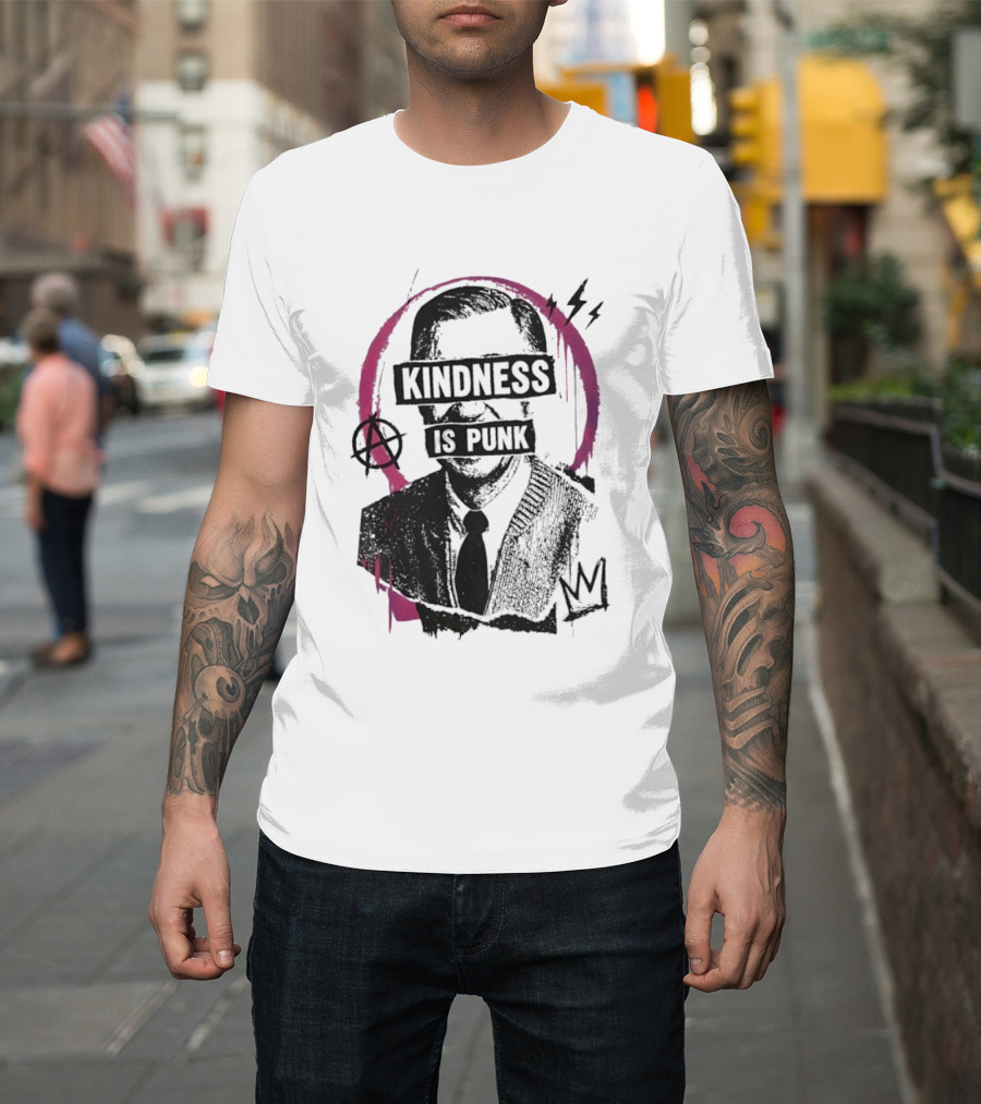 Fred Rogers Kindness Is Punk Anarchy Crown Lightning Bolt T-Shirt