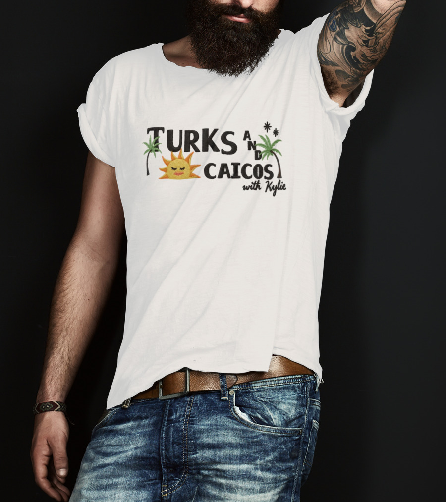 Turks And Caicos With Kylie Sun Palm Trees Aesthetic Vacation Summer Travel T-Shirt
