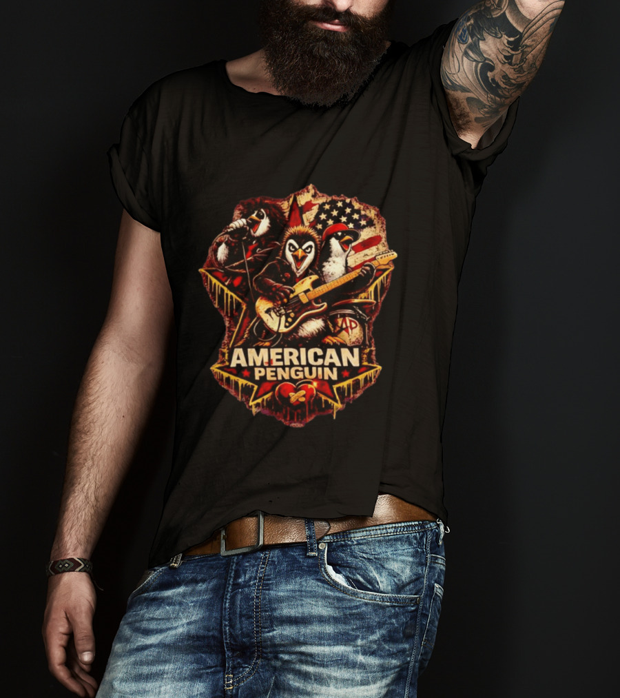 American Penguin Rock Band Stars And Stripes T-Shirt