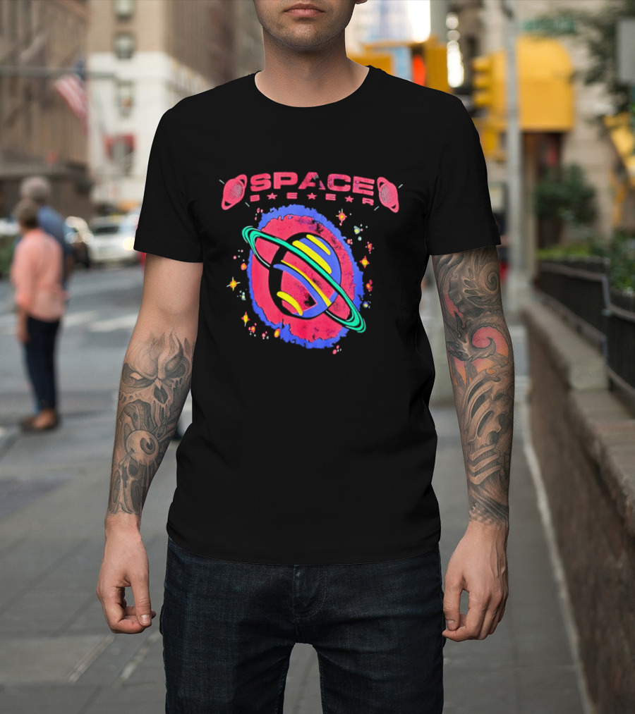 Space Baer Saturn Planet Cosmic Stars Aesthetic Universe 2026 T-Shirt
