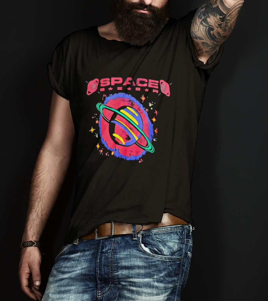 Space Baer Saturn Planet Cosmic Stars Aesthetic Universe 2026 T-Shirt