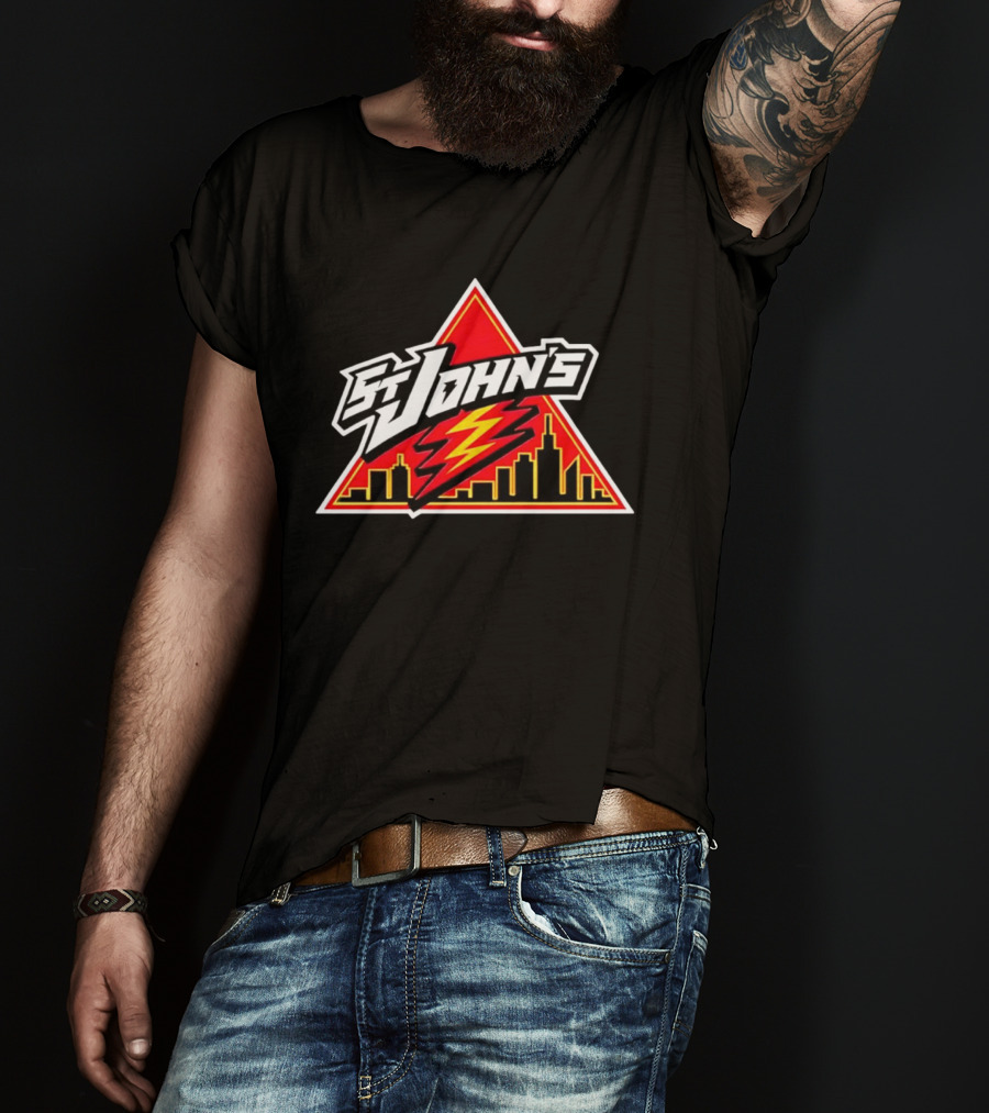 St John's City Skyline Triangle Lightning Bolt T-Shirt