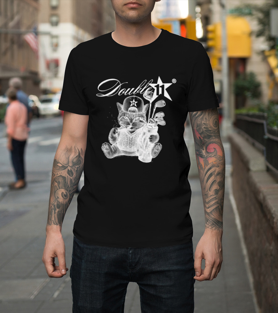 Double 11 Golfing Cat Star Golf Clubs Urban Streetwear 2026 Future T-Shirt