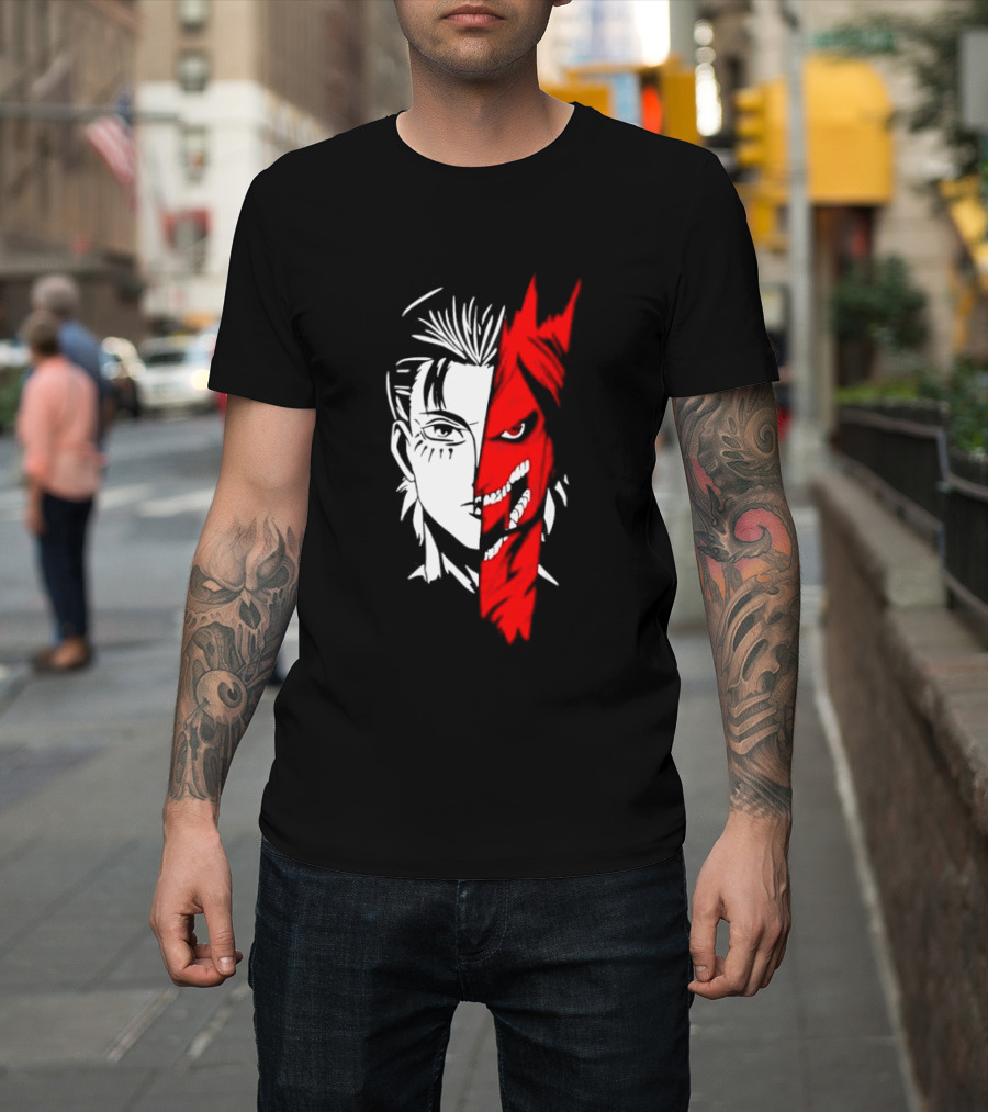 Eren Yeager Attack Titan Split Face The Rumbling 2026 Anime Manga T-Shirt