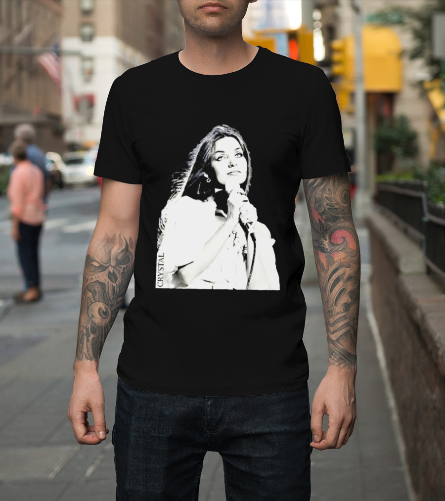 Mick Foley AEW Crystal Gayle Microphone Iconic Singer T-Shirt