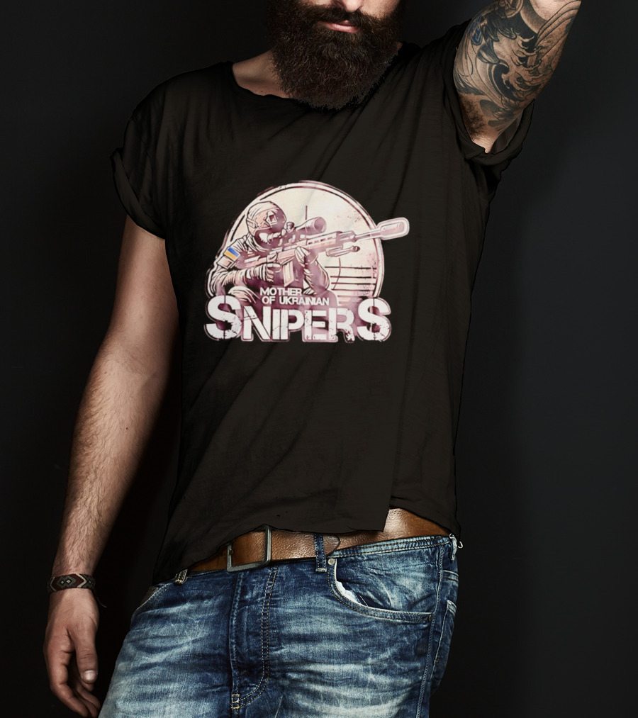 Mother Of Ukrainian Snipers Tactical Military Distressed Shooter T-Shirt