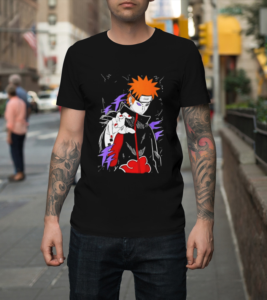 Naruto Shippuden Pain Akatsuki Rinnegan Almighty Push Anime 2026 Trend T-Shirt