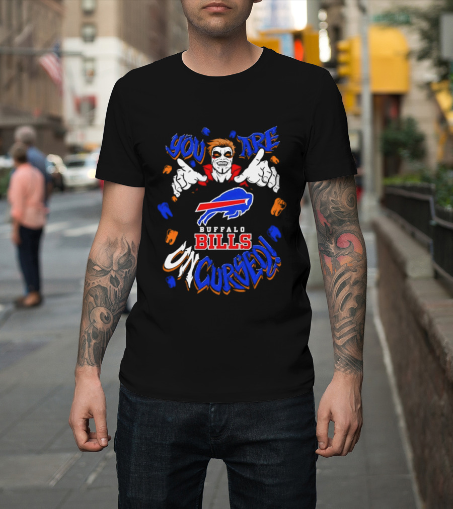 WWE Danhausen X Buffalo Bills You Are Uncursed Halloween Vampire Fangs T-Shirt