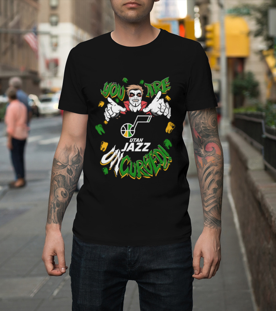 Utah Jazz You Are Uncursed WWE Danhausen Collaboration T-Shirt