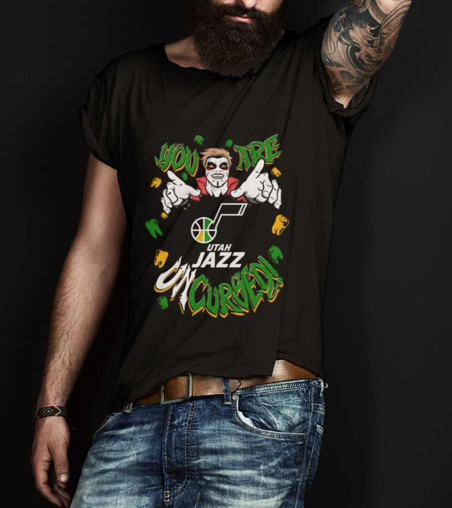 Utah Jazz You Are Uncursed WWE Danhausen Collaboration T-Shirt