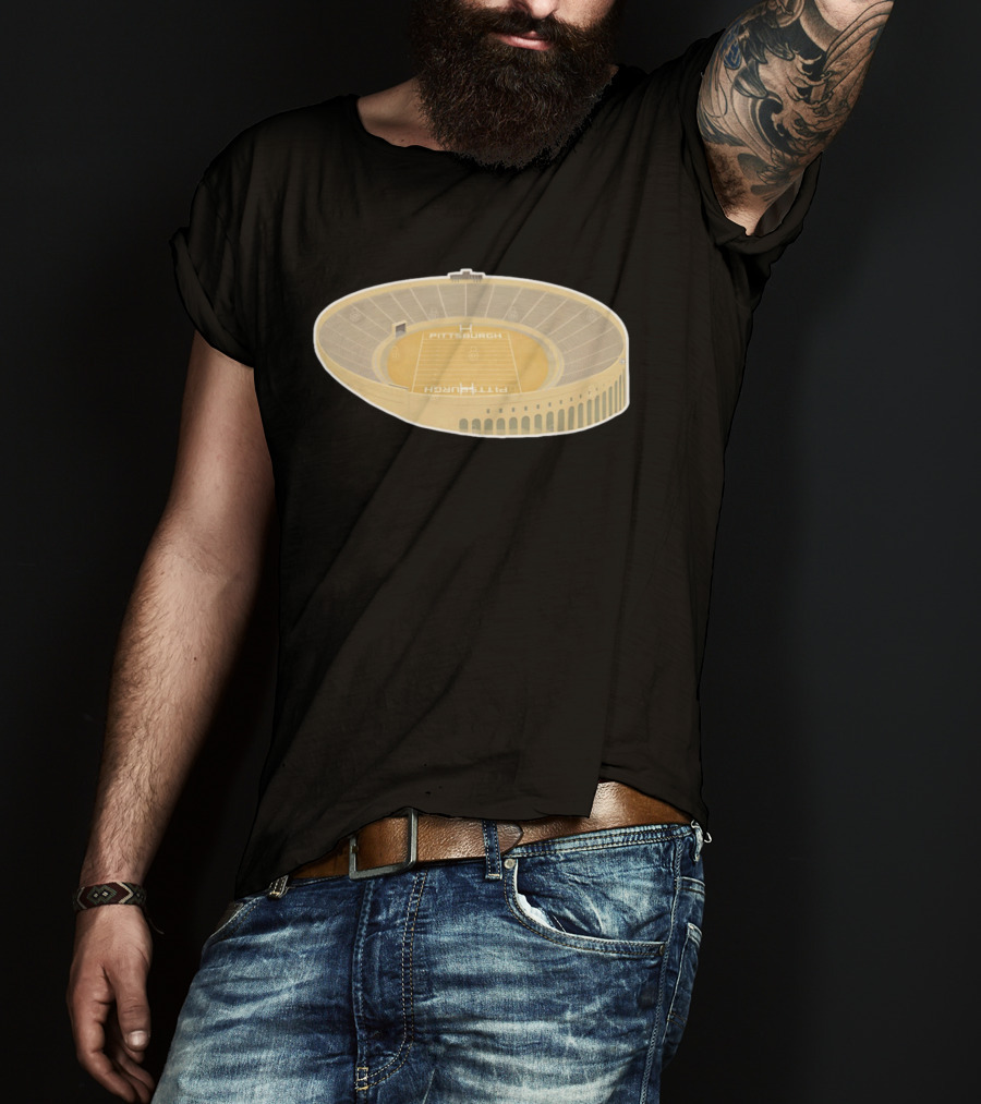 Pittsburgh Historic Football Stadium Architectural T-Shirt