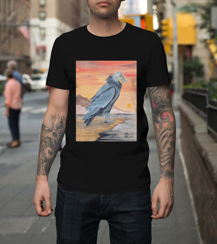 California Condor On Cliff Matt Starr Sunset Scene T-Shirt