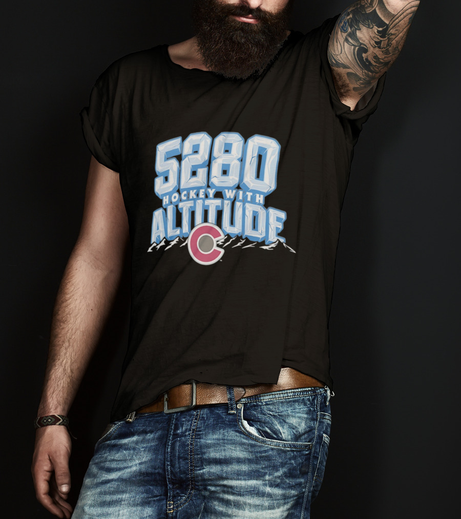Hockey With Altitude 5280 Colorado Avalanche Ice Mountains T-Shirt