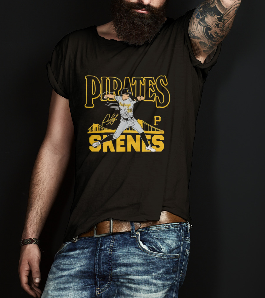 Pittsburgh Pirates Paul Skenes 30 Pitching Bridge T-Shirt