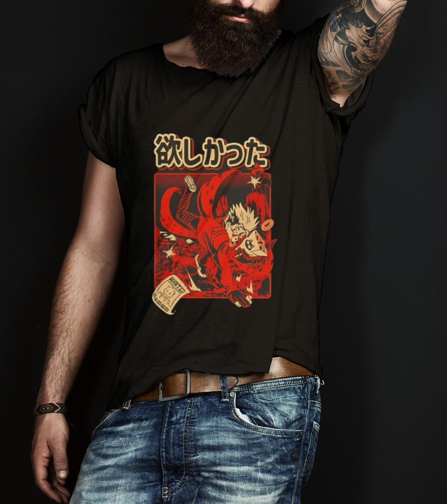 Vash The Stampede Wanted Love Peace Donuts T-Shirt