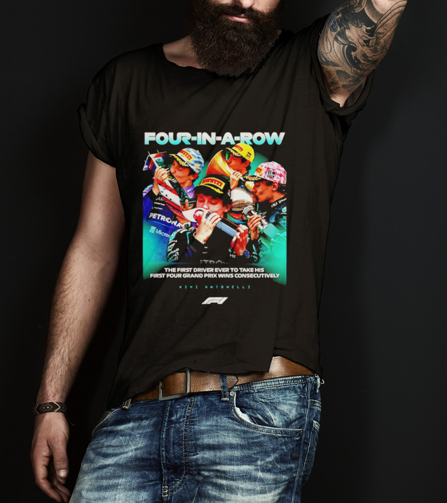 Kimi Antonelli Four In A Row First Driver Wins Consecutively Formula 1 T-Shirt