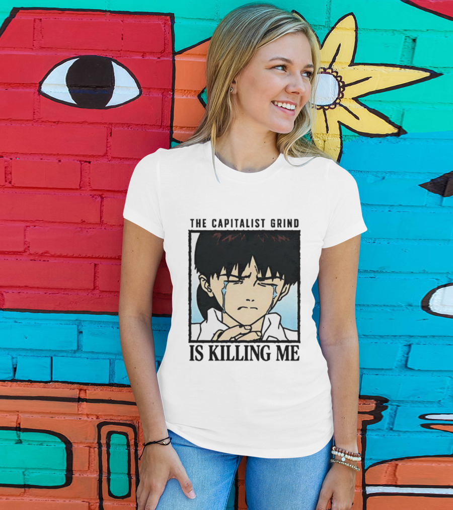 Shinji Ikari The Capitalist Grind Is Killing Me Neon Genesis Evangelion T-Shirt