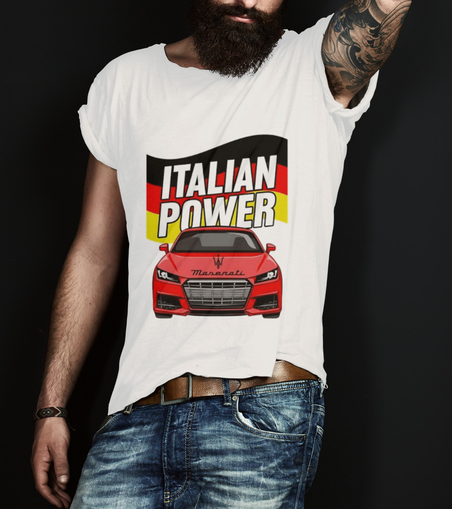 Maserati Italian Power German Flag Car T-Shirt