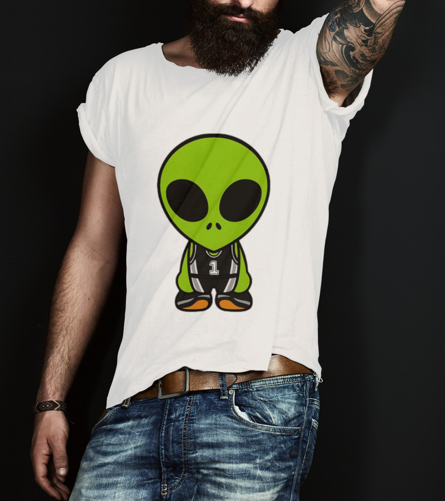 Alien Victor Wembanyama Cartoon Basketball Number 1 T-Shirt