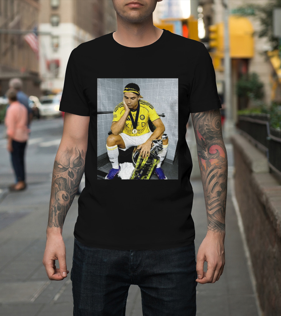 Cristiano Ronaldo Al Nassr FC Saudi Pro League Champion KAFD Yellow Jersey T-Shirt