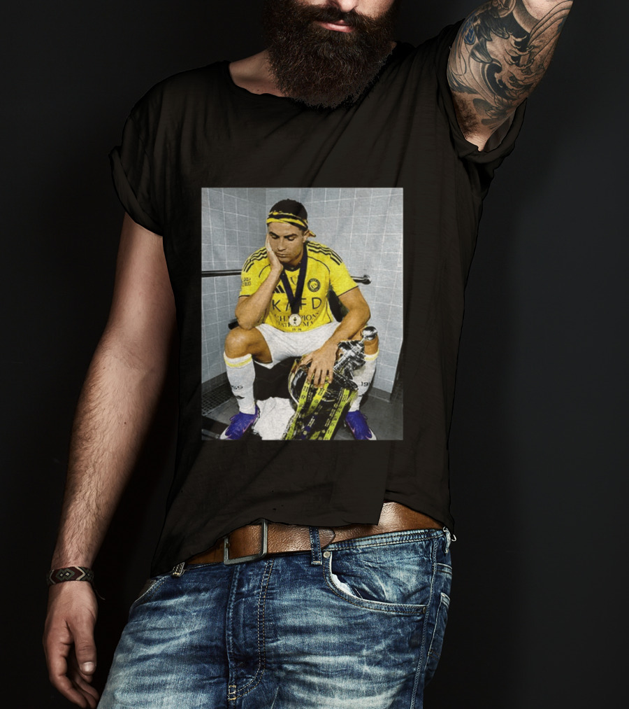 Cristiano Ronaldo Al Nassr FC Saudi Pro League Champion KAFD Yellow Jersey T-Shirt