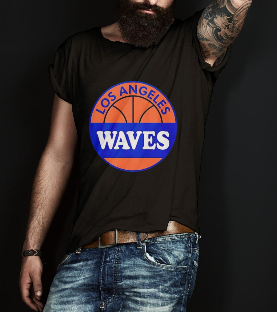 Los Angeles Waves Basketball Theme Circle T-Shirt