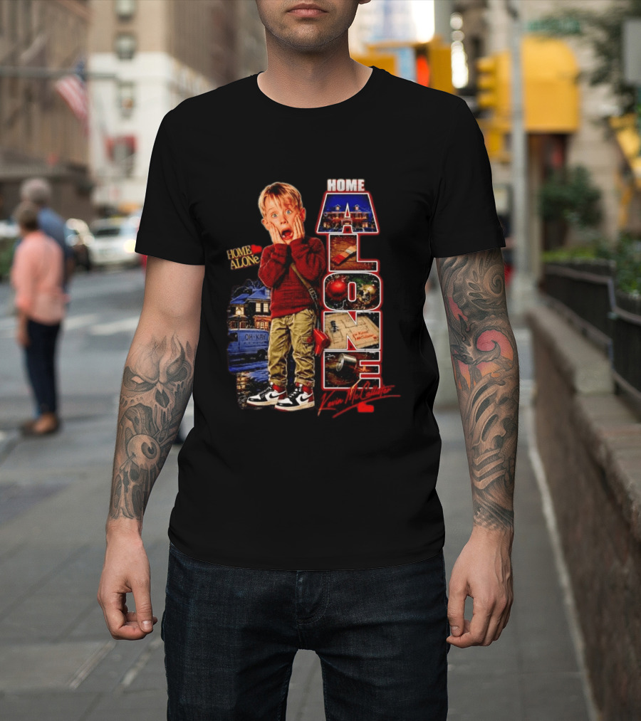 Home Alone Kevin McCallister Scream Christmas Movie Collage T-Shirt